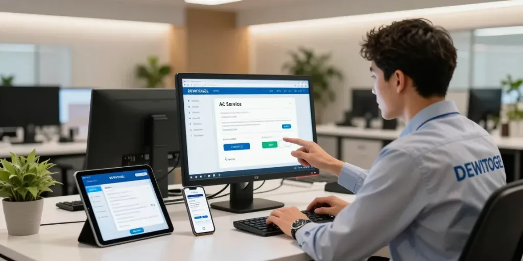 DEWITOGEL menangani pendaftaran layanan AC dengan mudah menggunakan antarmuka digital yang efisien.